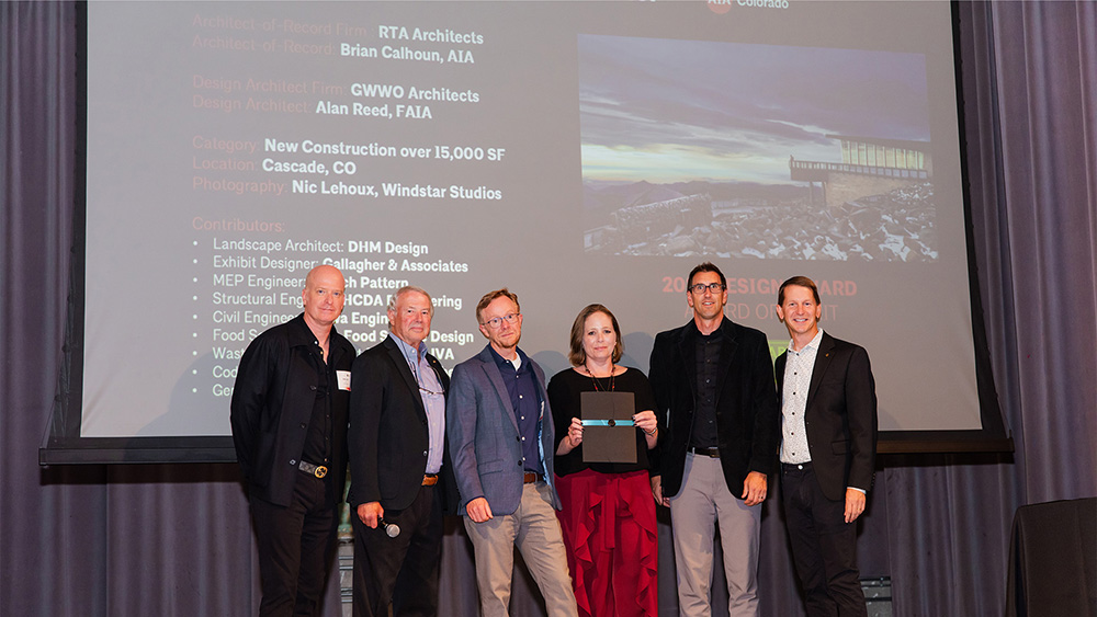 a group of people at the aia colorado award ceremony