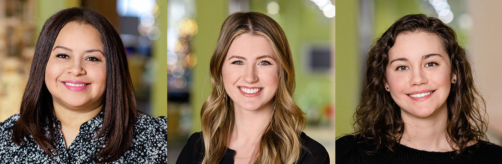 headshots of vivian, elissa and heather with the rta logo