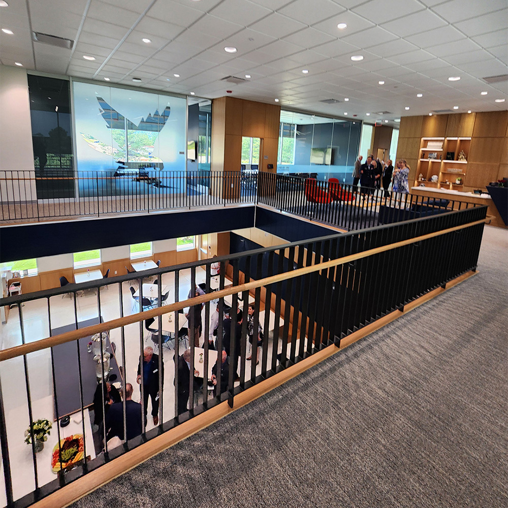interior of wecker hall during the ribbon cutting ceremony