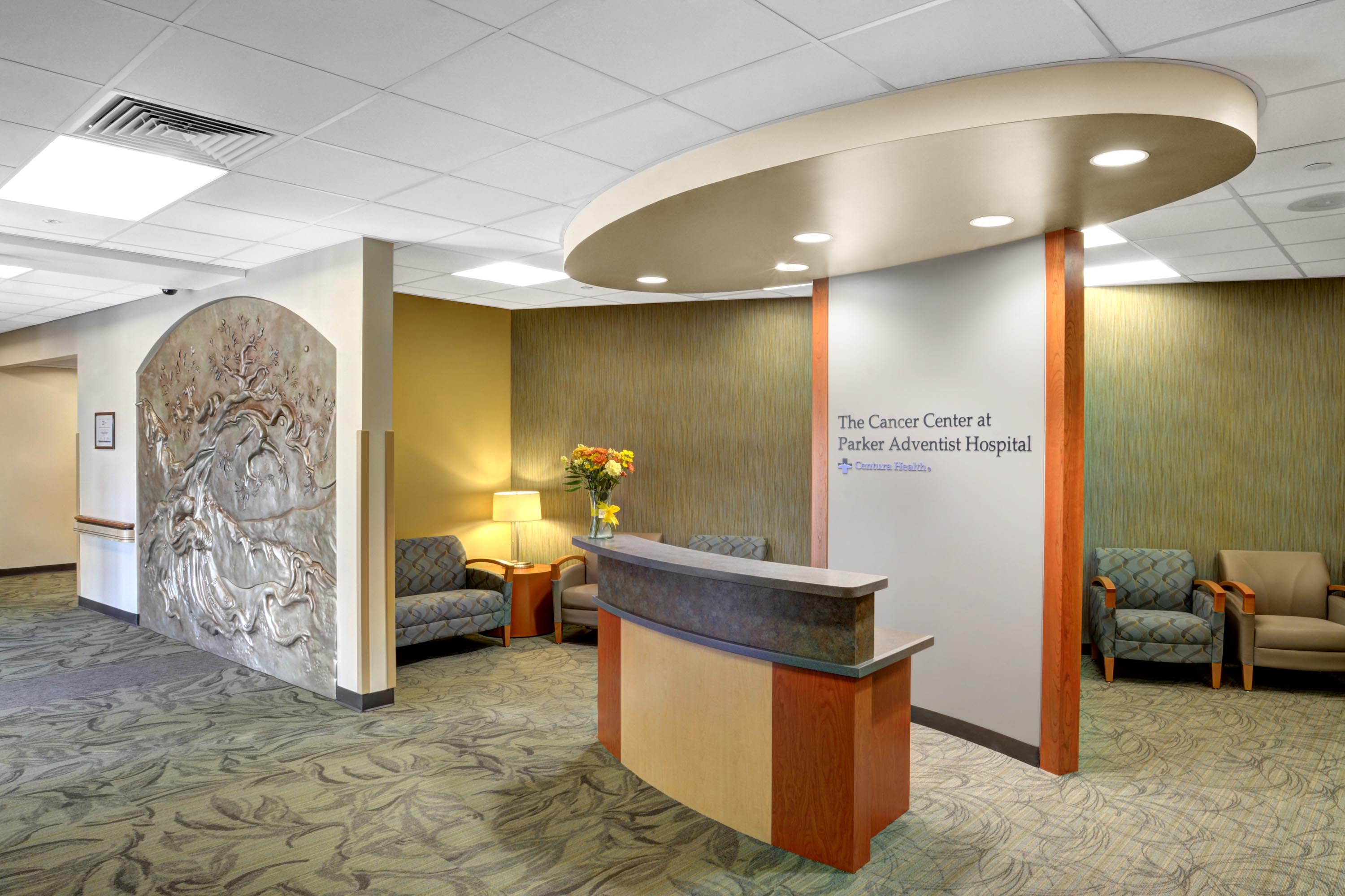 Parker Cancer Center Interior Photo Front Desk Sign 01 3Kx2K